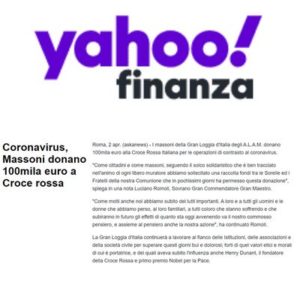 Yahoo! finanza - Coronavirus, Massoni donano 100mila euro a Croce rossa