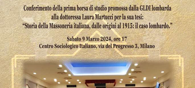 Tesi di laurea sulla Storia della Massoneria: la prima Borsa di Studio lombarda
